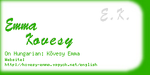 emma kovesy business card