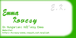 emma kovesy business card